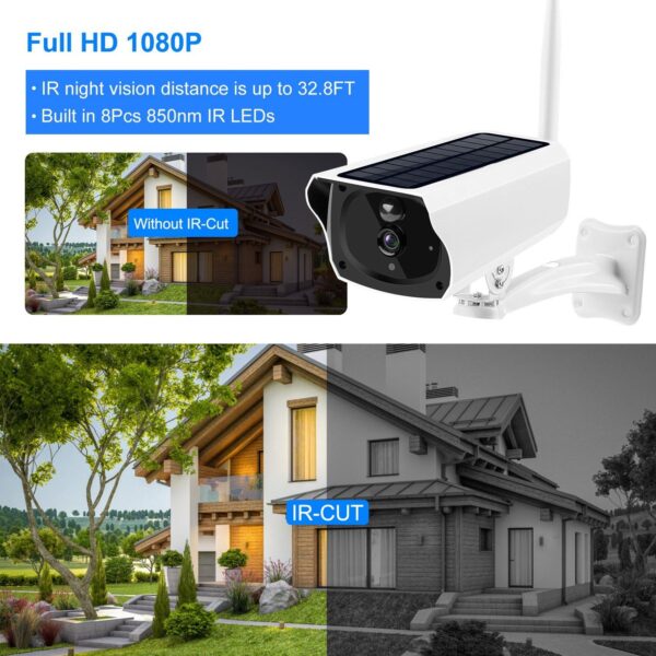 1080P Solar Powered WiFi IP Camera Two-Way Intercom Security Surveillance Camera - Image 2