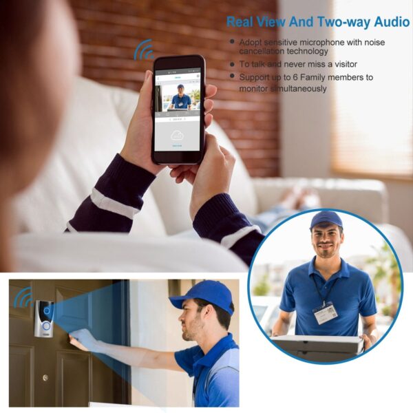 WiFi Video Doorbell Wireless Door Bell 720P HD WiFi Security Camera - Image 16
