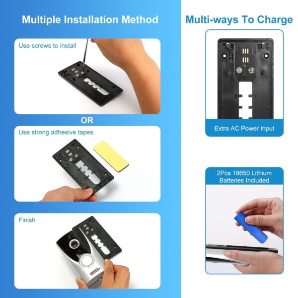 WiFi Video Doorbell Wireless Door Bell 720P HD WiFi Security Camera with Two-way Talk PIR Motion - Image 6