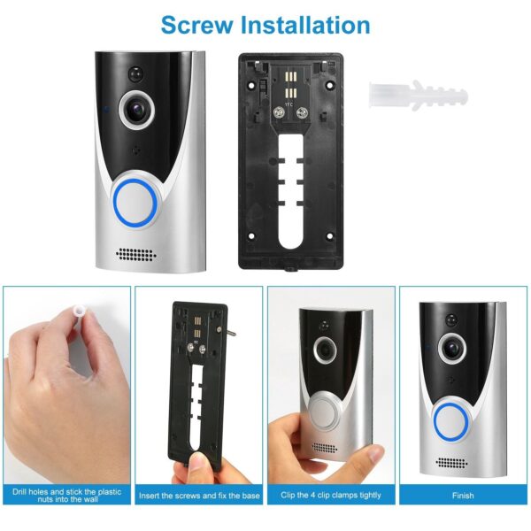 WiFi Video Doorbell Wireless Door Bell 720P HD WiFi Security Camera with Two-way Talk PIR Motion - Image 10