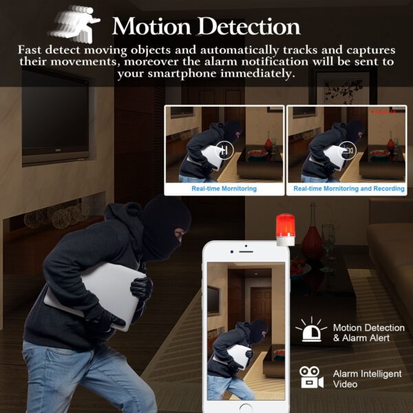 720P WiFi IP Camera Motion Detection IR Night Vision Indoor 360 Degree Coverage Security Surveillance App Cloud Available - Image 11