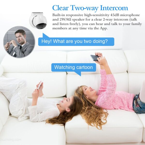 720P WiFi IP Camera Motion Detection IR Night Vision Indoor 360 Degree Coverage Security Surveillance App Cloud Available - Image 4