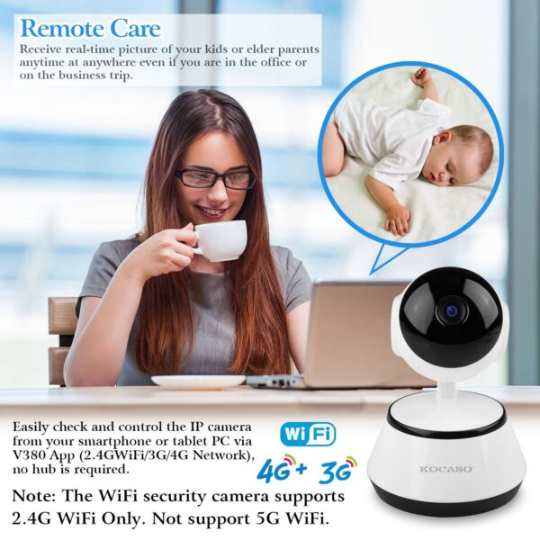 720P WiFi IP Camera Motion Detection IR Night Vision Indoor 360 Degree Coverage Security Surveillance App Cloud Available - Image 5