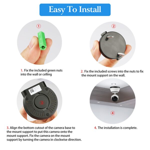 720P WiFi IP Camera Motion Detection IR Night Vision Indoor 360 Degree Coverage Security Surveillance App Cloud Available - Image 6