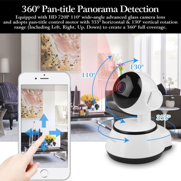 720P WiFi IP Camera Motion Detection IR Night Vision Indoor 360 Degree Coverage Security Surveillance App Cloud Available - Image 8