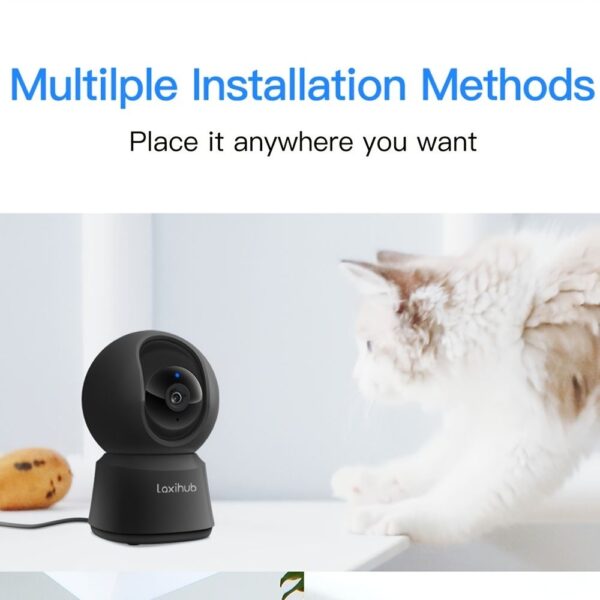 Laxihub 5MP Wi-Fi Surveillance Camera Baby Monitor 360������ Indoor Home Black Security PT Camera 2K+ Night Vision Wi-Fi Cam For Pet Nanny P2F Without TF/SD - Image 3