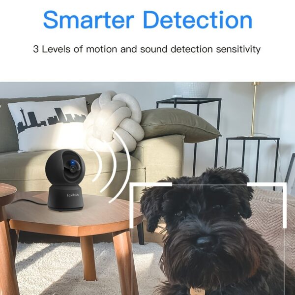 Laxihub 5MP Wi-Fi Surveillance Camera Baby Monitor 360������ Indoor Home Black Security PT Camera 2K+ Night Vision Wi-Fi Cam For Pet Nanny P2F Without TF/SD - Image 4