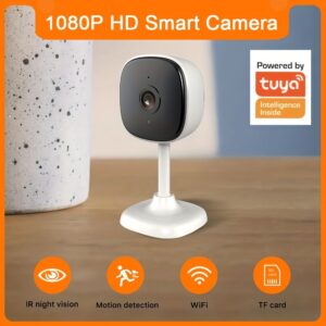 2MP 1080P HD Smart WiFi Camera Home Security IP Camera Baby Monitor; Support 128GB TF-card Storage; Motion Detection; Remote Control; IR Distance 5m; With USB Cable Without TF/SD Card