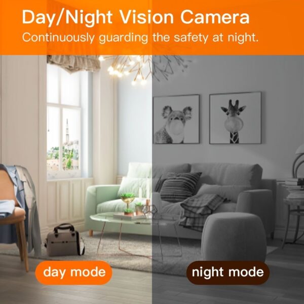 2MP 1080P HD Smart WiFi Camera Home Security IP Camera Baby Monitor; Support 128GB TF-card Storage; Motion Detection; Remote Control; IR Distance 5m; With USB Cable Without TF/SD Card - Image 5