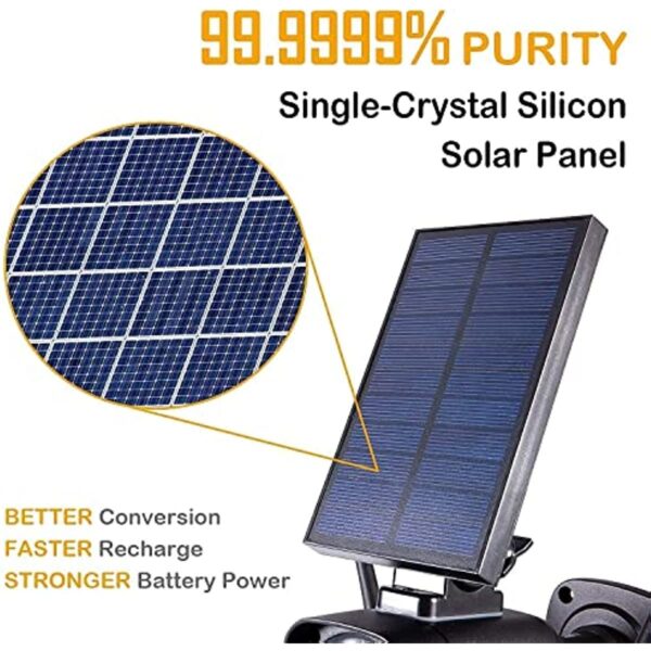 Techage SL669; Solar Battery Powered; Fake Security Camera; Motion-Activated Floodlights; Realistic Look; Easy To Install; IP66 Waterproof; Warning Sticker Included; Pack Of 2 - Image 6