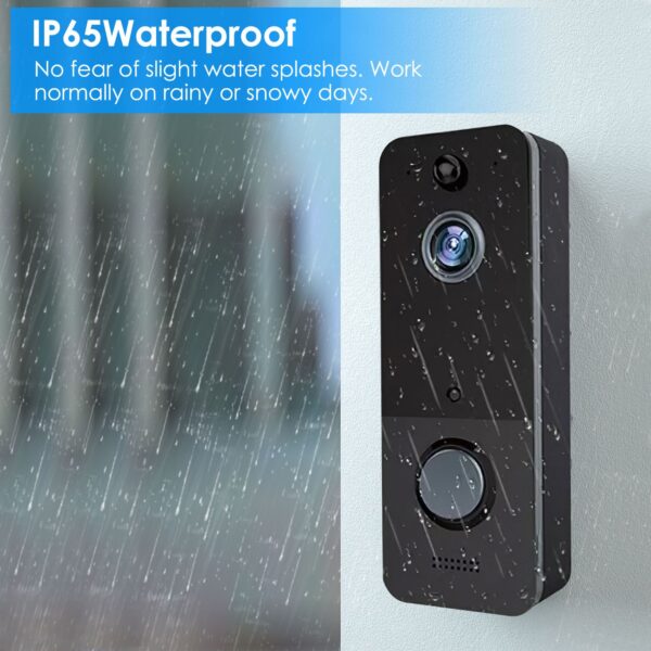 Wireless Smart WiFi Video Doorbell Security Phone Door Ring Intercom Camera Two Way Audio Night Vision 720P Motion Detection Battery Operated - Image 4