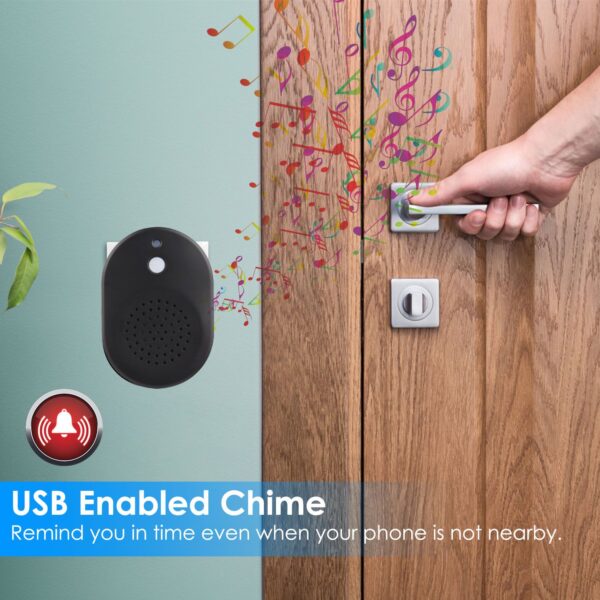 Wireless Smart WiFi Video Doorbell Security Phone Door Ring Intercom Camera Two Way Audio Night Vision 720P Motion Detection Battery Operated - Image 6