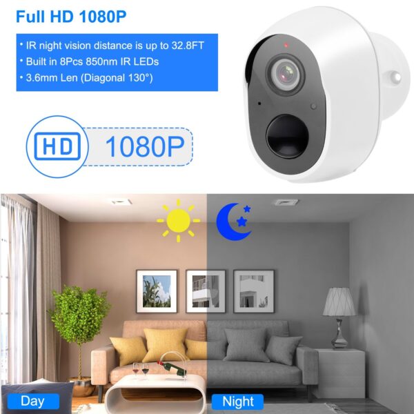 1080P FHD WiFi IP Camera Two-Way Audio Security Surveillance Camera IP65 Waterproof Network Camcorder - Image 6