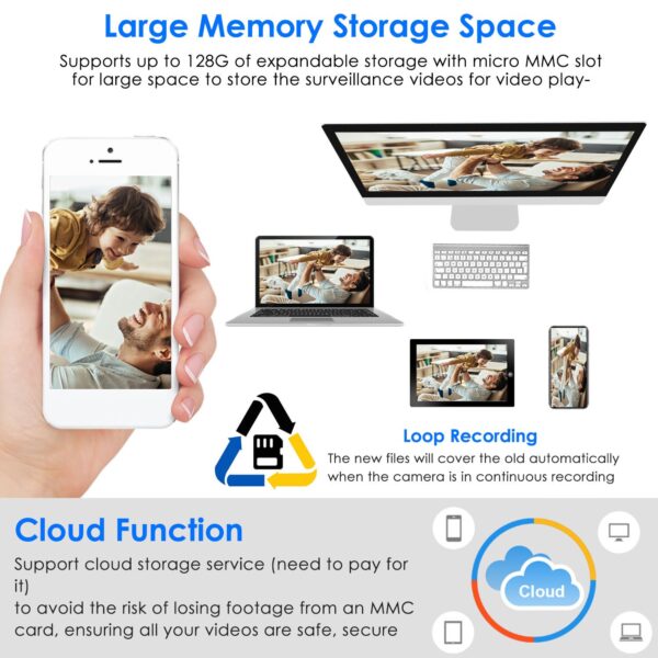 E27 WiFi Bulb Camera 1080P FHD WiFi IP Pan Tilt Security Surveillance Camera with Two-Way Audio Full Color Night Vision Flood Light Motion Tracking Siren Function APP Control - Image 8